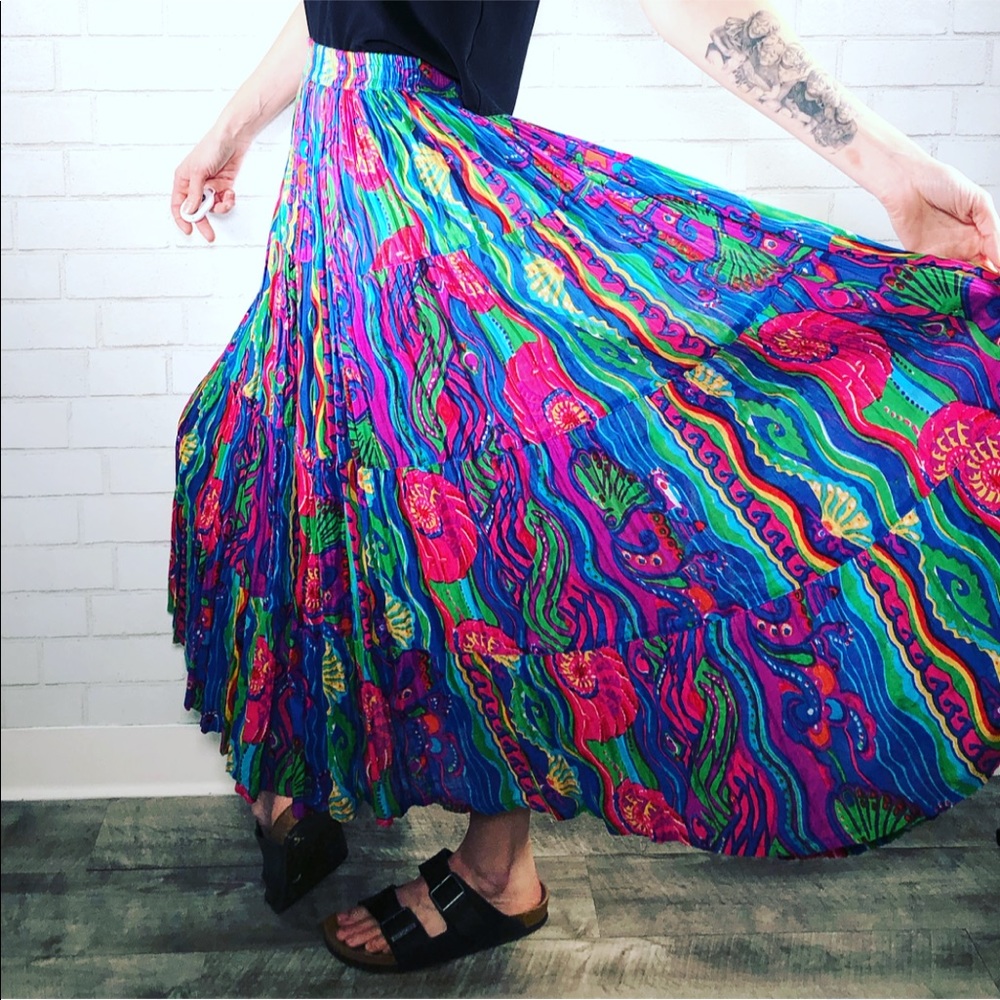 Vintage Phool Skirt. Festival Boho, Hippie Vibrant